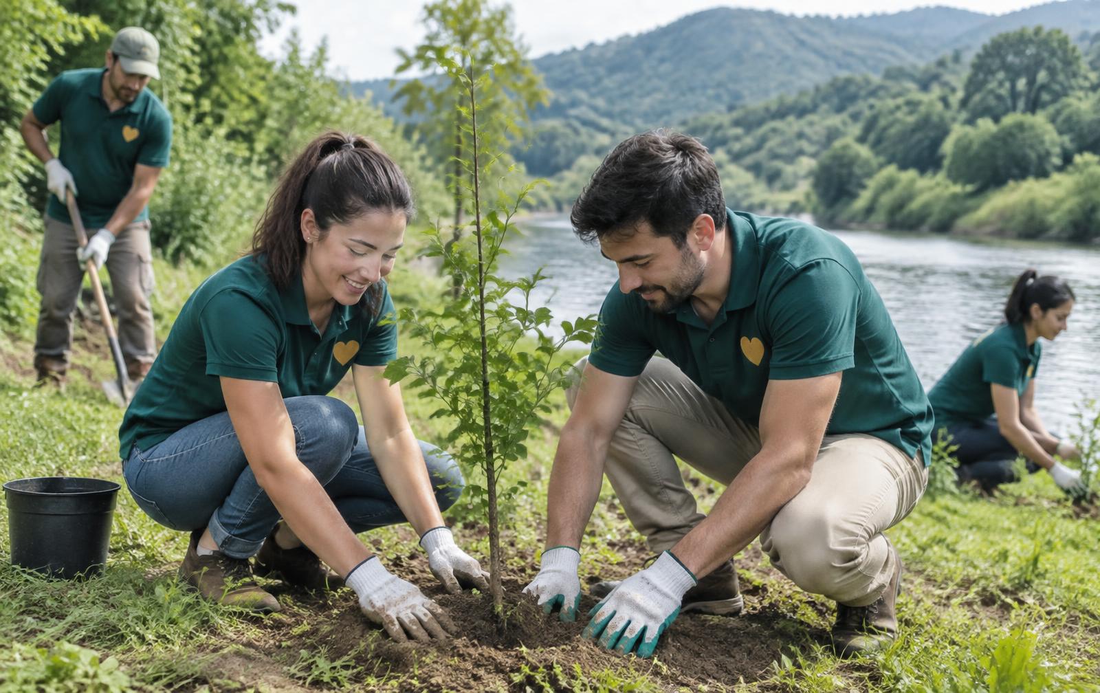 Madrid Foundation volunteers working on environmental stewardship